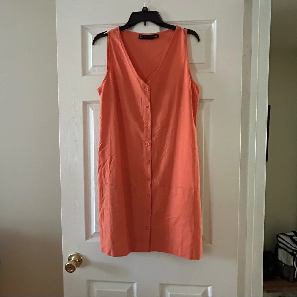 NWOT NY & Co Linen-Blend Shift Dress - Picture 2 of 5
